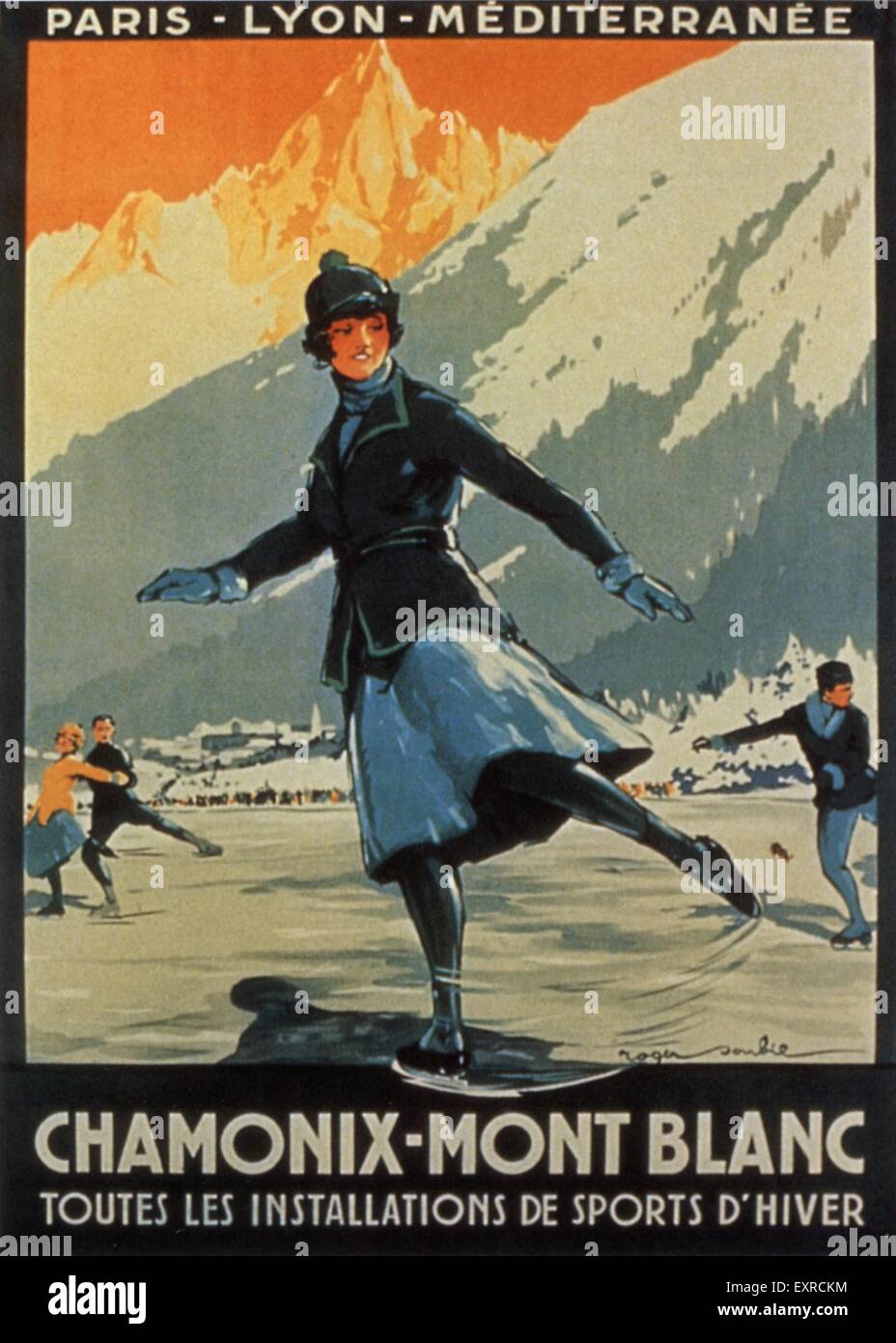Années 1920 France Chamonix Poster Banque D'Images