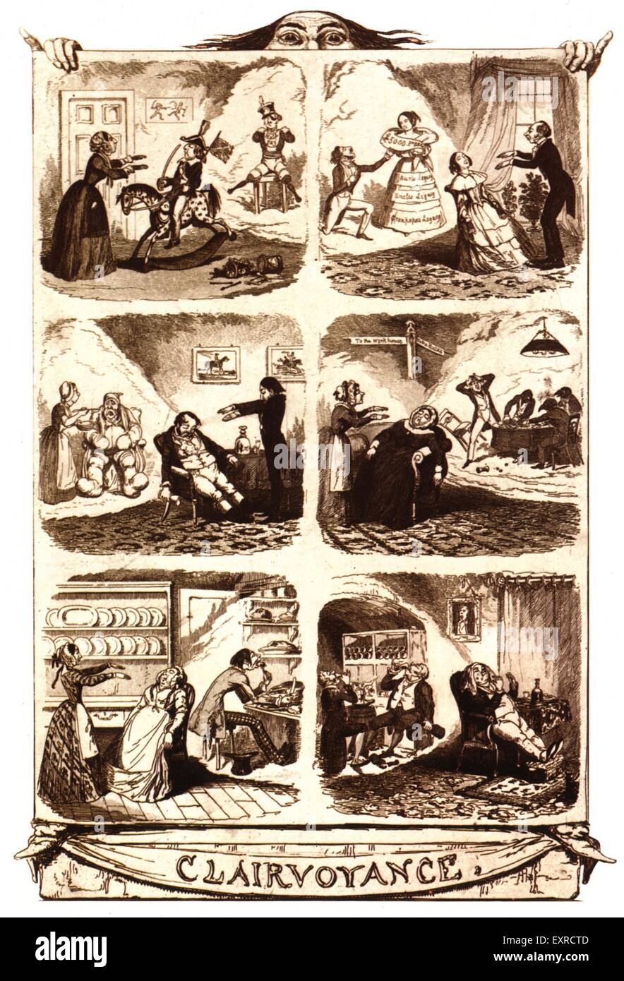 Années 1840 & Pre UK Clairvoyants Poster Banque D'Images