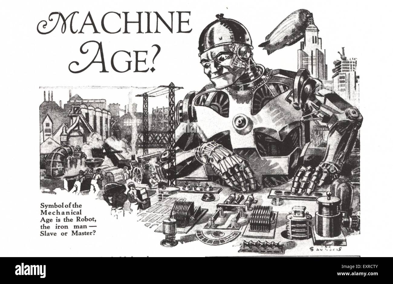 1920 USA Machine Age Plaque Magazine Banque D'Images