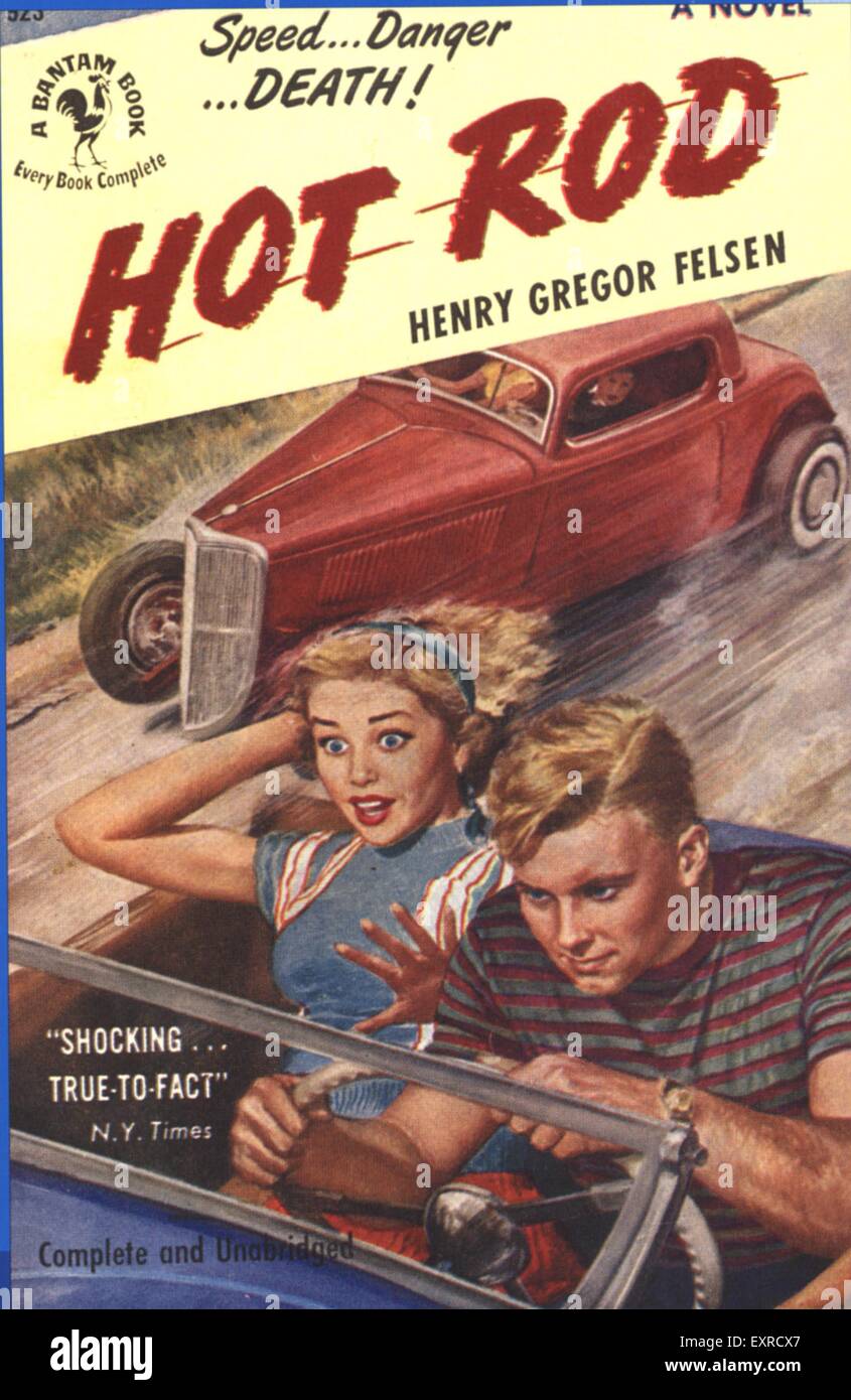 1950 USA Hot Rod par Henry Gregor Felsen Couverture de livre Banque D'Images