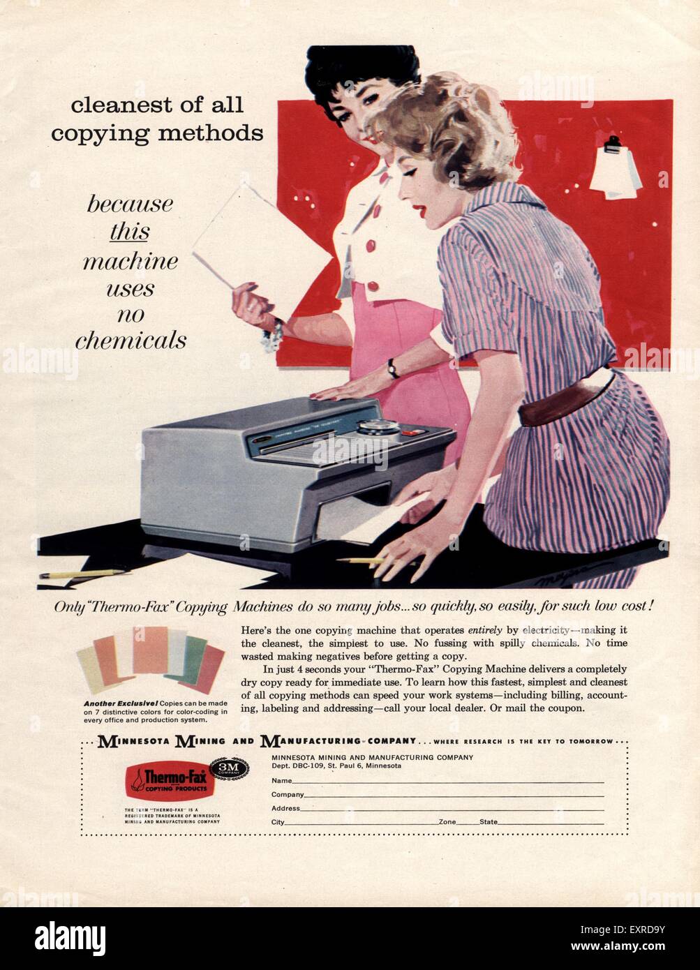 1950 USA Thermo-Fax Annonce magazine Banque D'Images