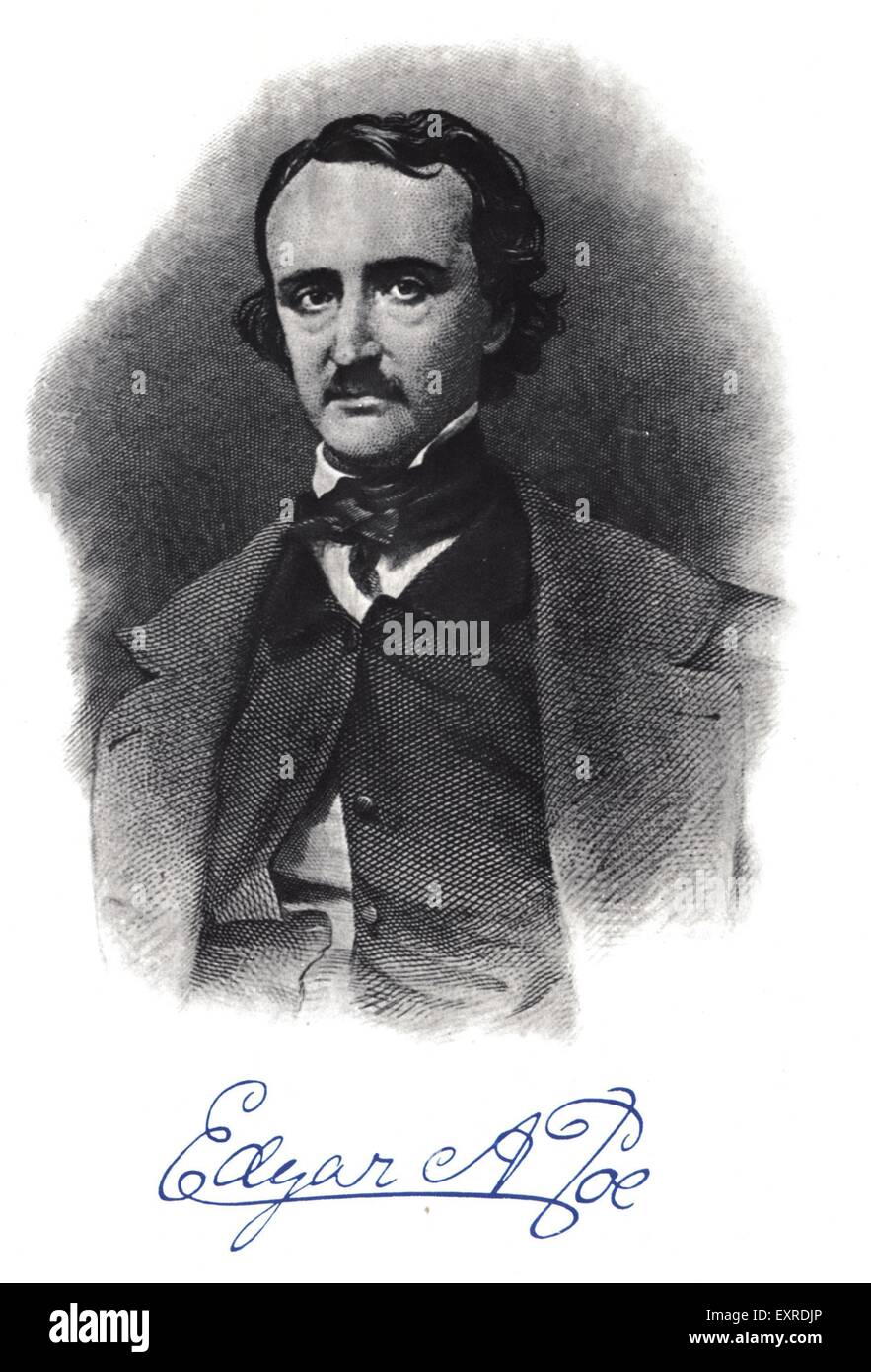 Années 1840 et USA Edgar Allen Poe Plaque Magazine Banque D'Images