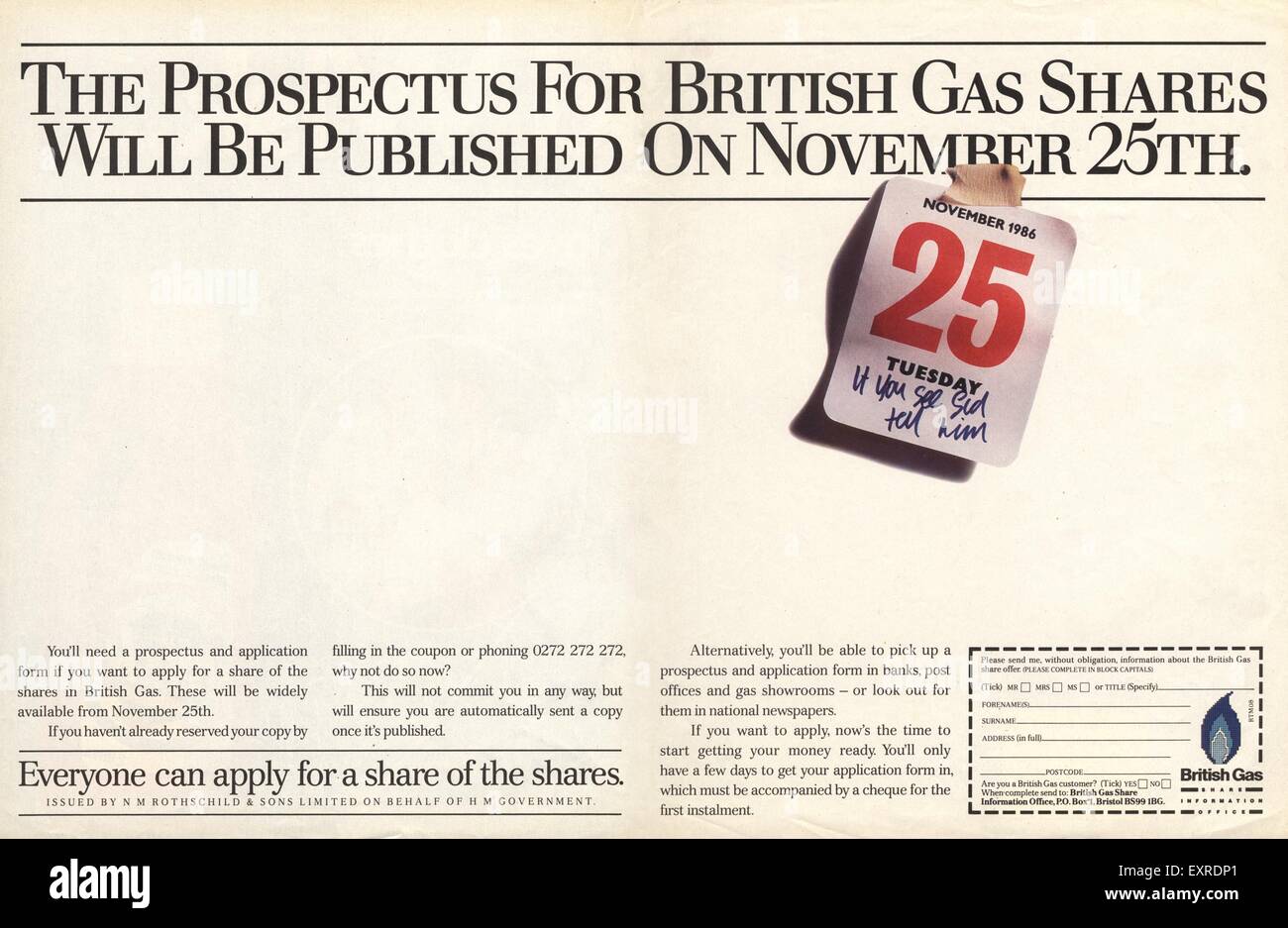 1980 UK British Gas Annonce magazine Banque D'Images