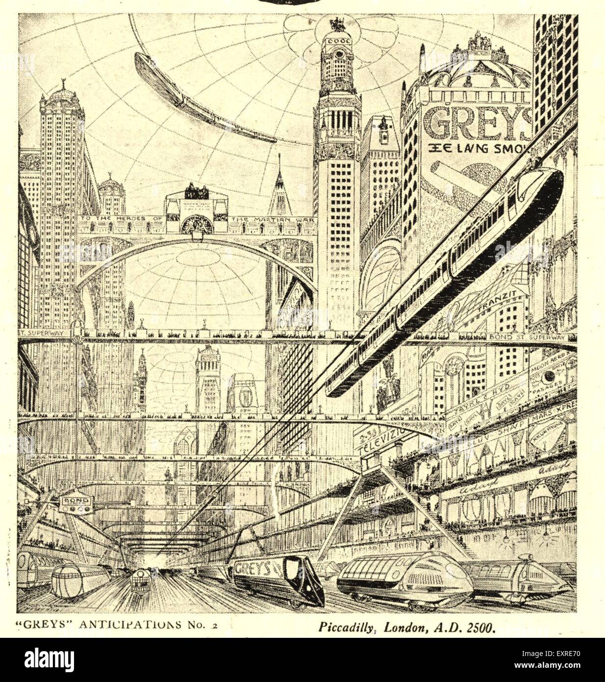 1920 UK London dans l'avenir le plateau du magasin Banque D'Images