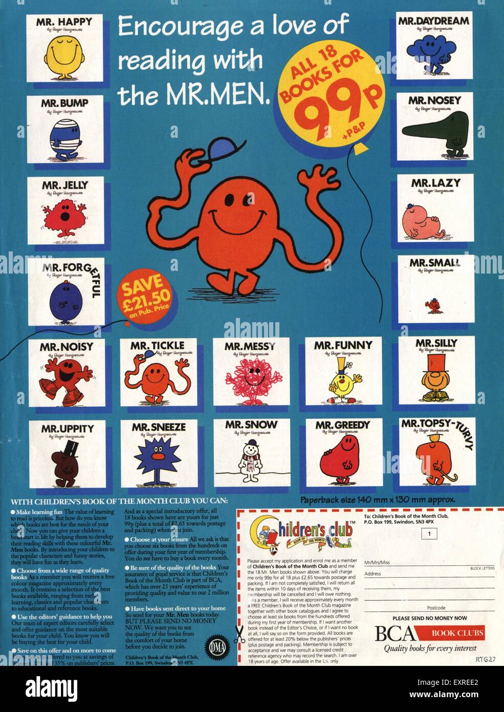 1980 UK Mr Men Magazine Advert Banque D'Images