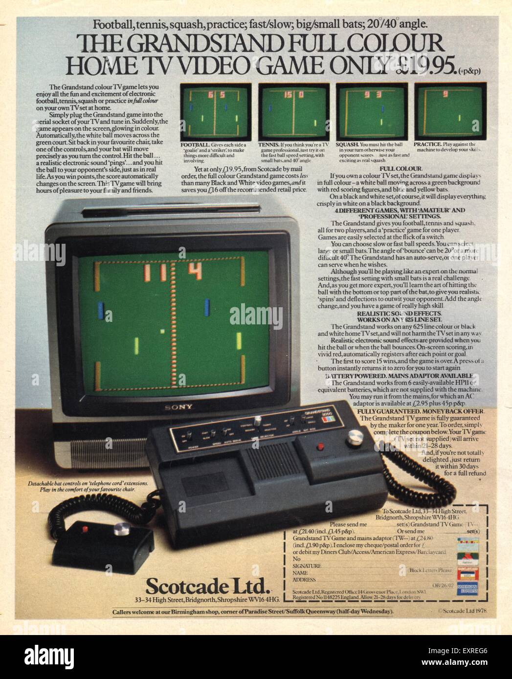 1970 UK Magazine annonce Scotcade Banque D'Images