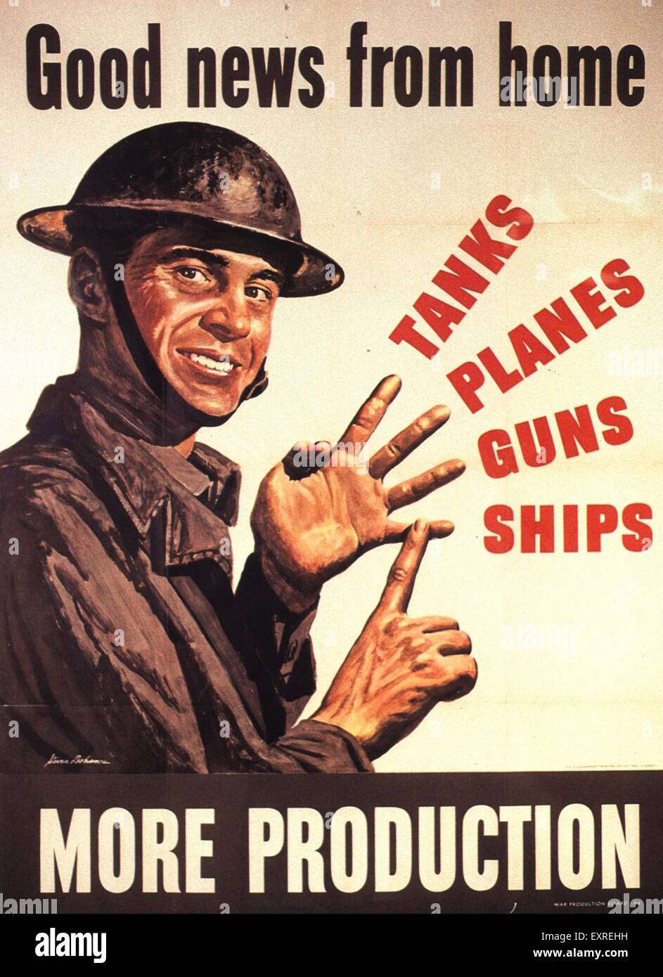 1940 USA WW2 affiche de propagande Banque D'Images