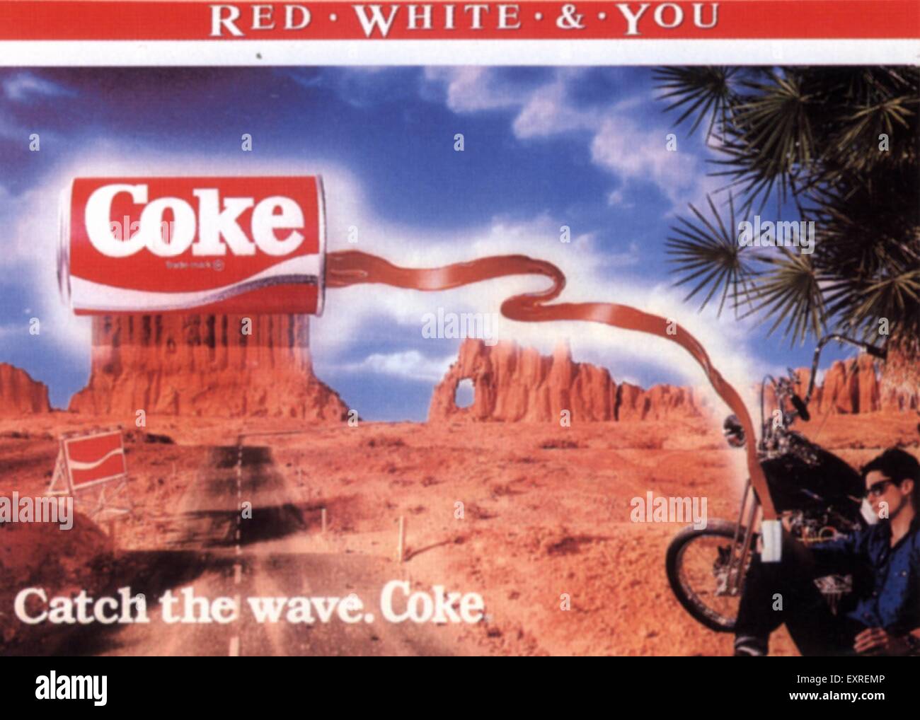 1980 USA Coca-Cola annonce Billboard Banque D'Images