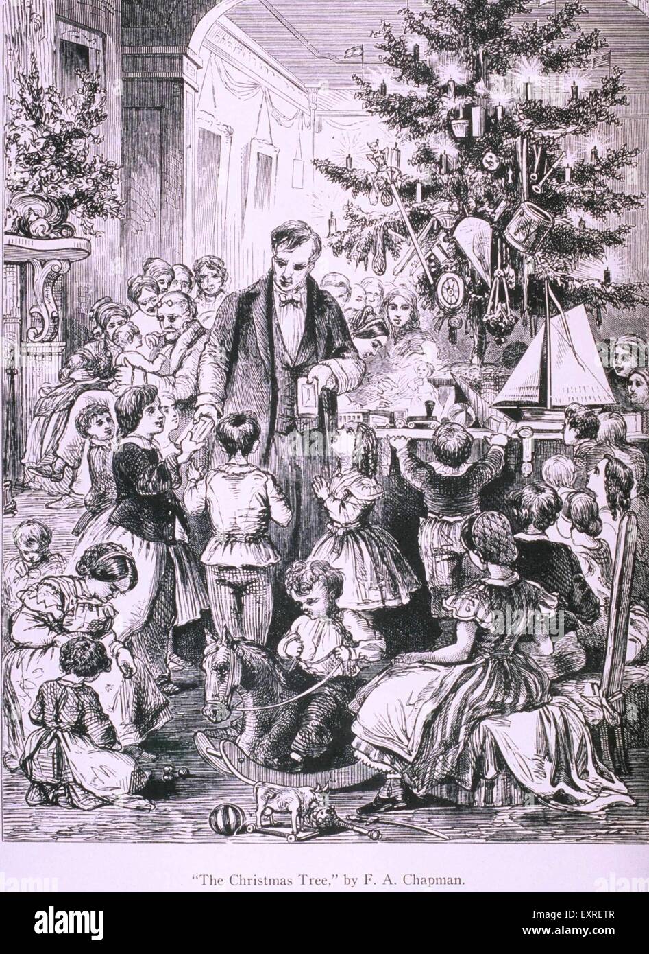 Années 1840 & UK Magazine pré Noël Plaque Banque D'Images