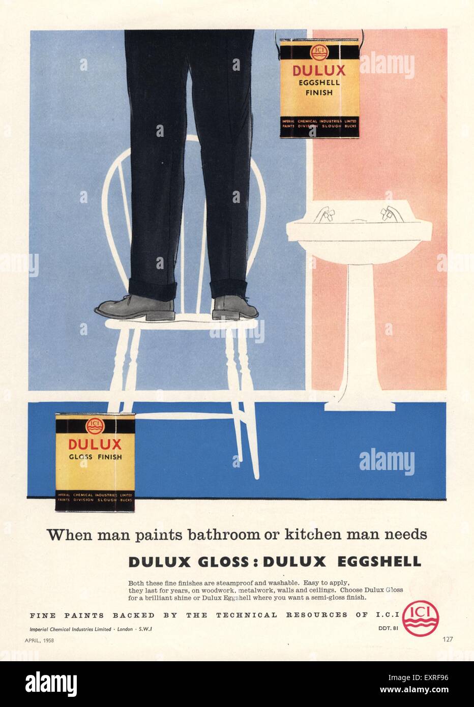 1950 UK ICI Dulux annonce Magazine Peinture Banque D'Images