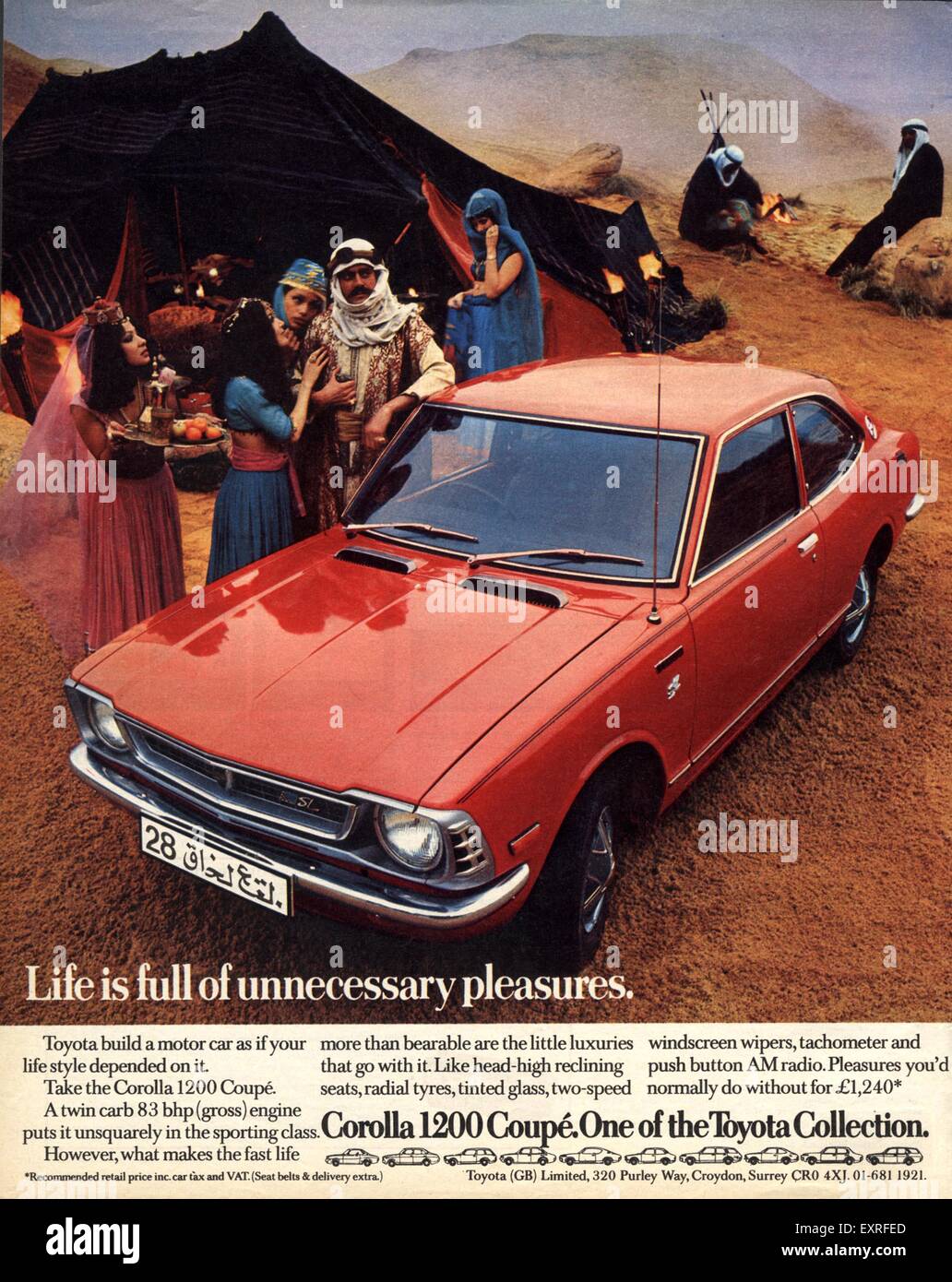 1970 Toyota annonce Magazine USA Banque D'Images