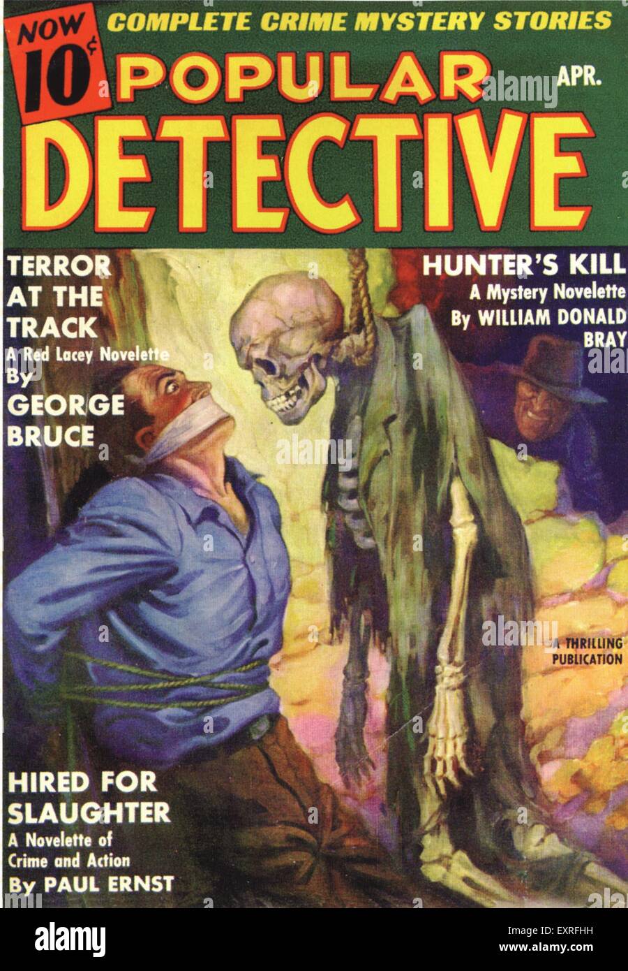 USA 1930 Couverture du magazine détective populaires Banque D'Images