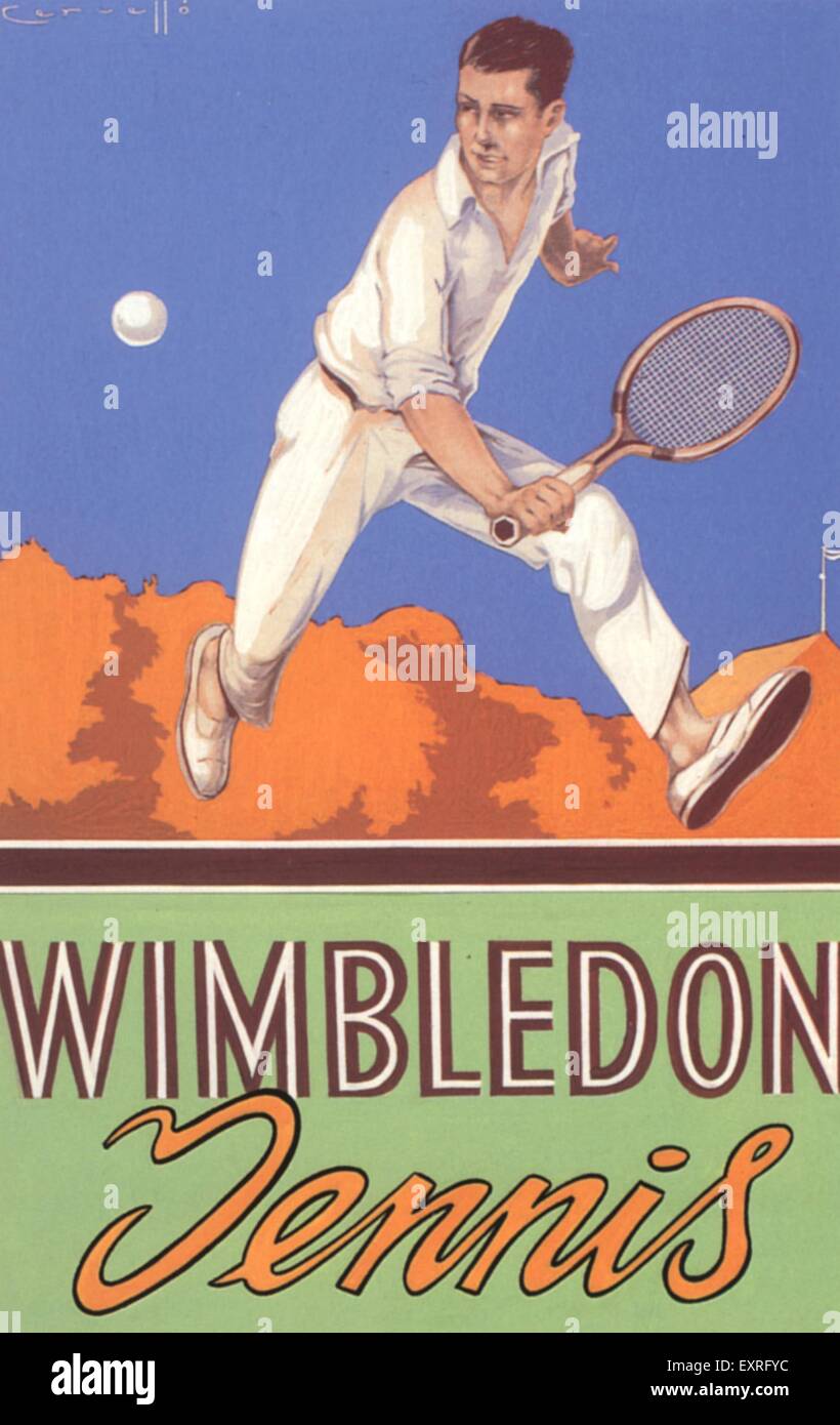 1920 UK Affiche de Wimbledon Banque D'Images