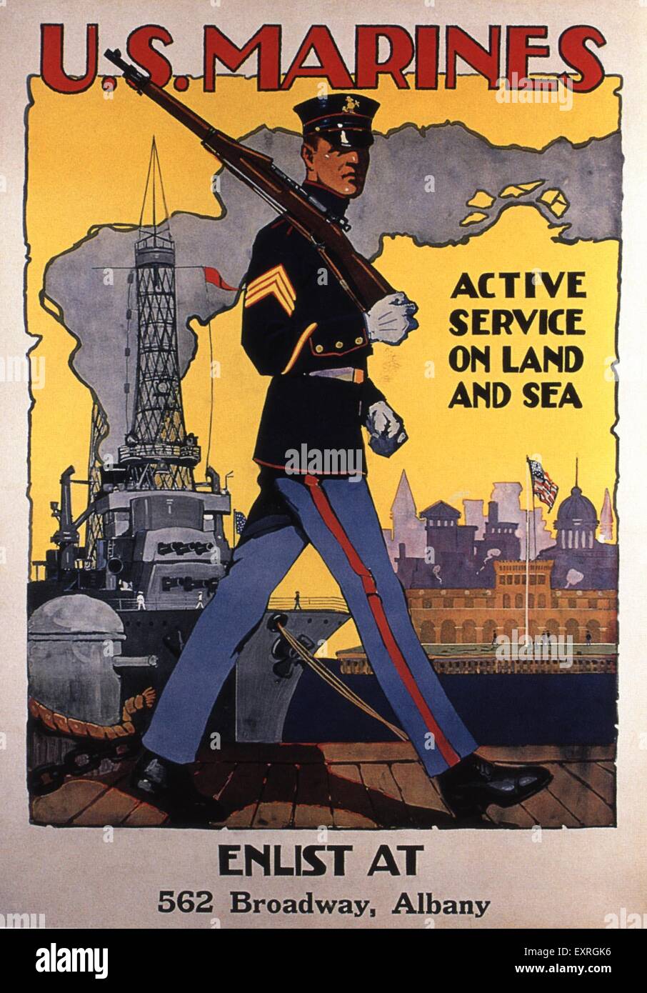 1910 USA Affiche de recrutement de l'Armée Banque D'Images