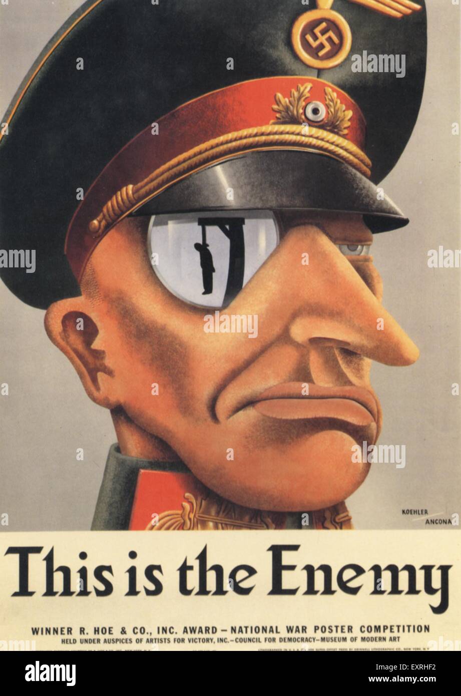 1940 USA c'est l'ennemi Poster Banque D'Images