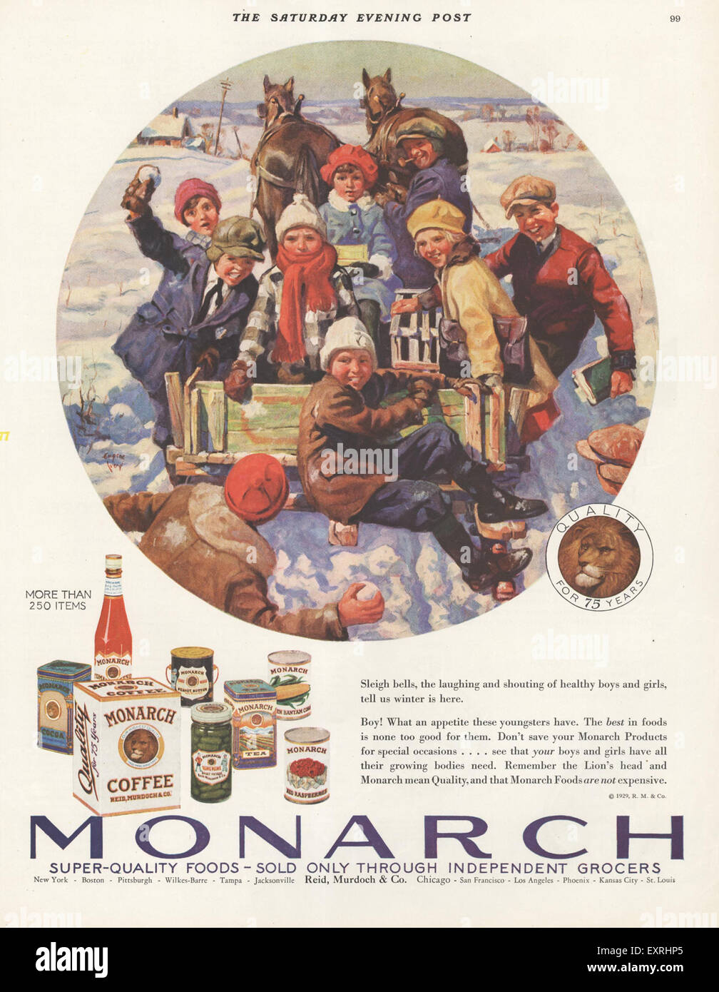 1930 USA Magazine Monarque Annonce Banque D'Images