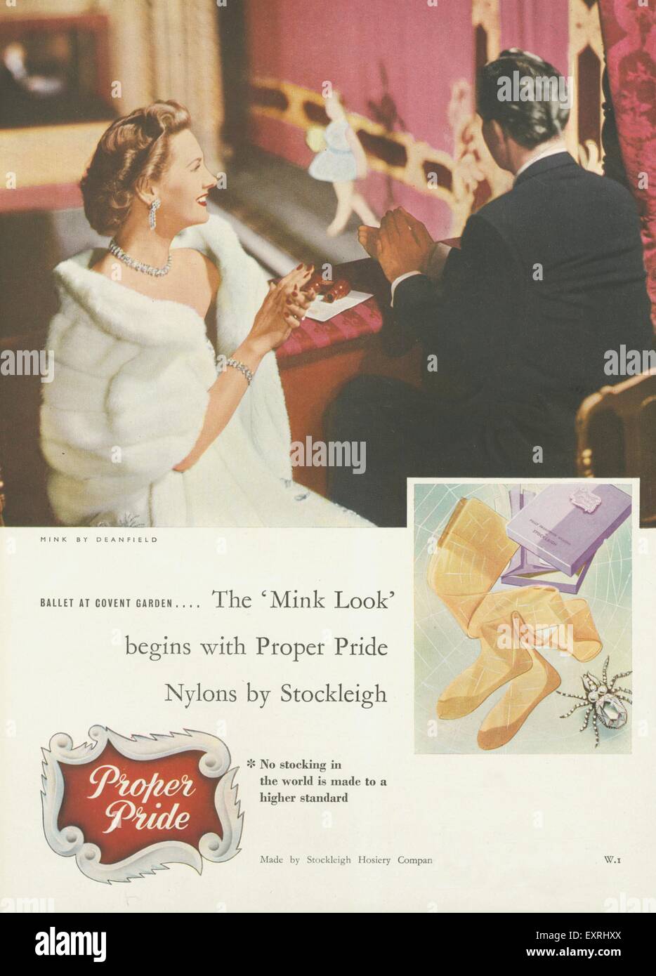 1950 UK Bonne Fierté Annonce magazine Banque D'Images