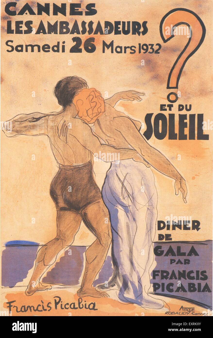 1930 France Cannes Poster Banque D'Images