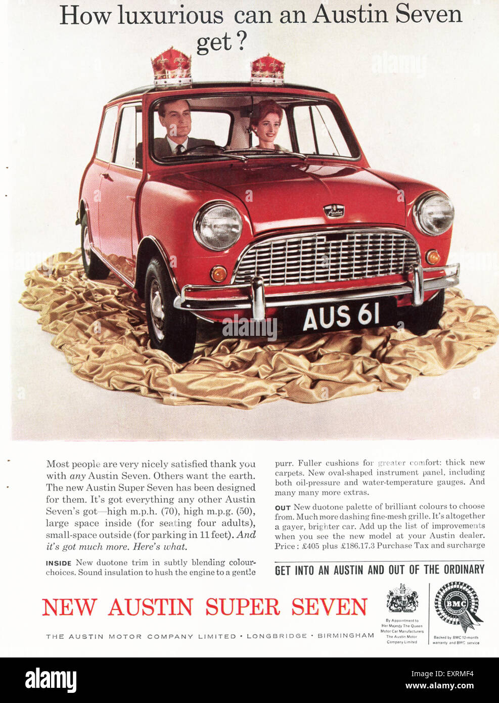 1960 UK Magazine annonce Austin Banque D'Images