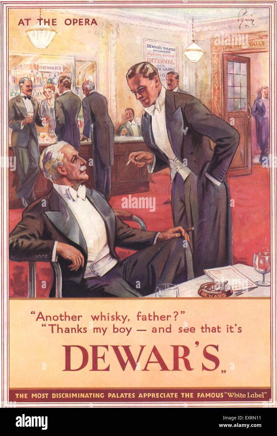 1930 UK Dewar's Magazine Advert Banque D'Images
