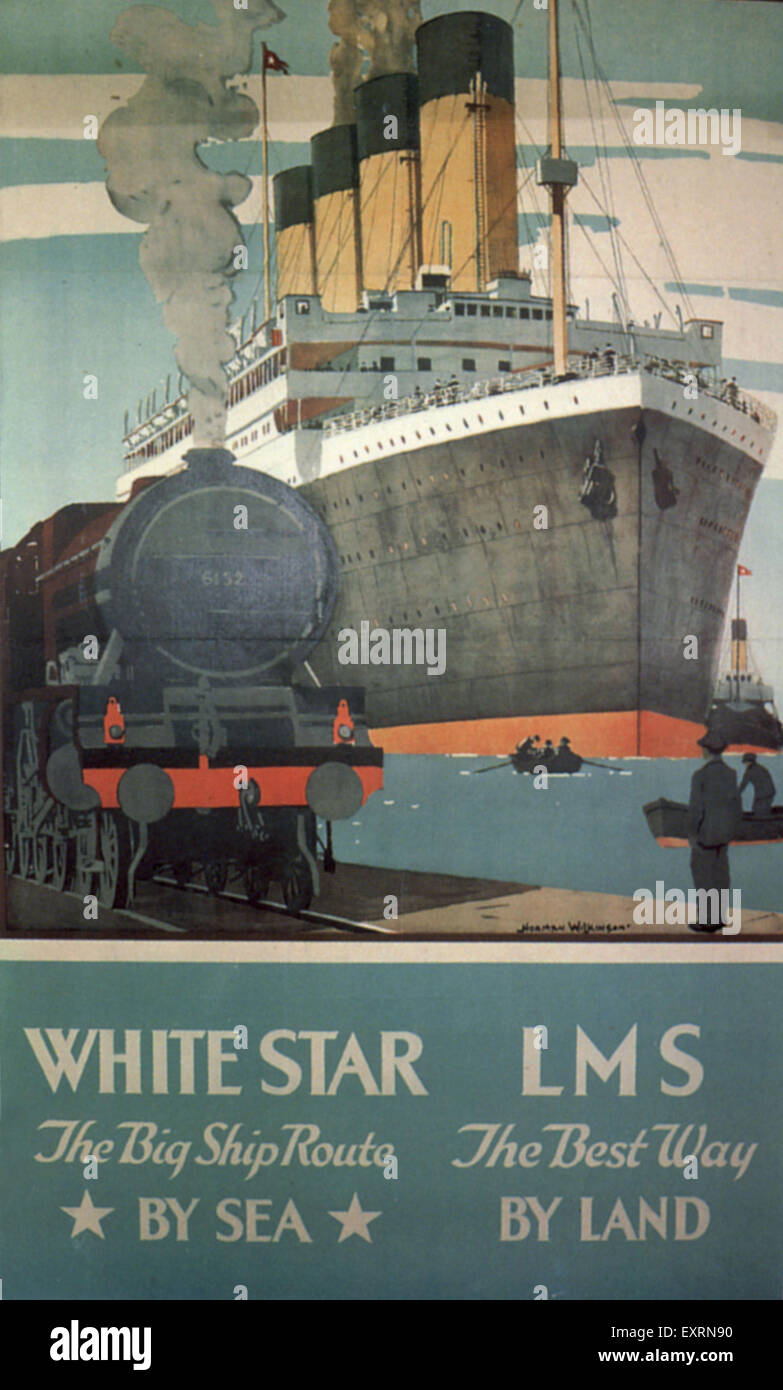 1930 UK White Star Line Poster Banque D'Images