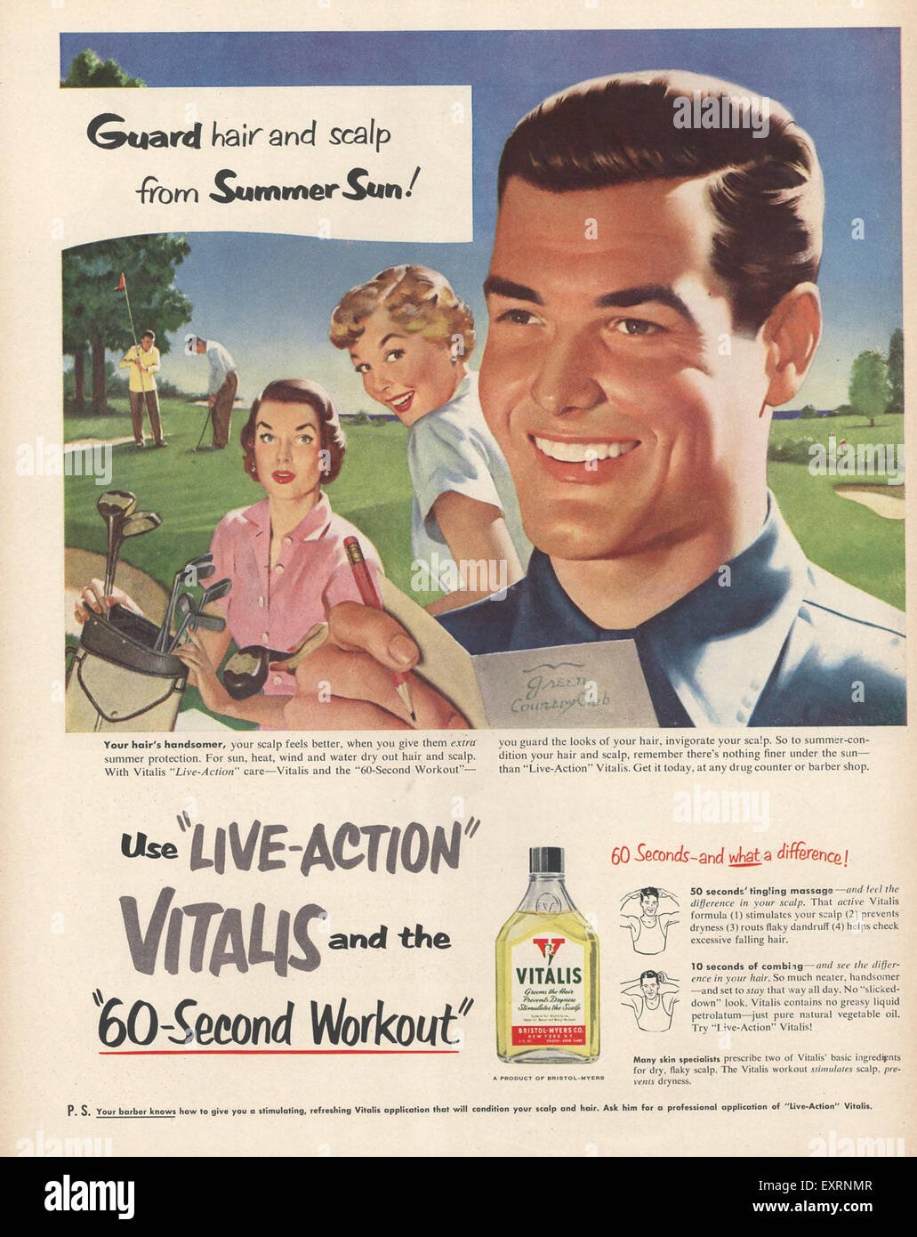 1950 USA Vitalis Publicité Magazine Banque D'Images