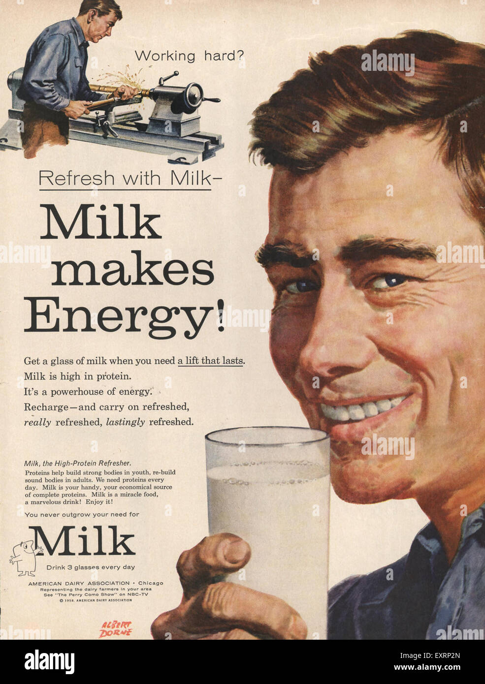 1950 USA Milk Magazine Advert Banque D'Images