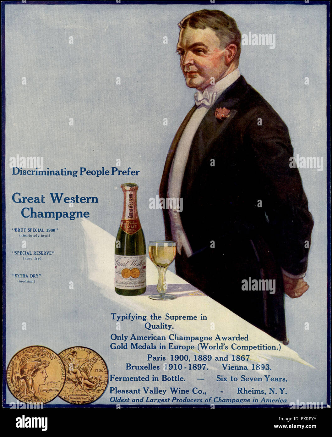 1910 USA Great Western Magazine Advert Banque D'Images