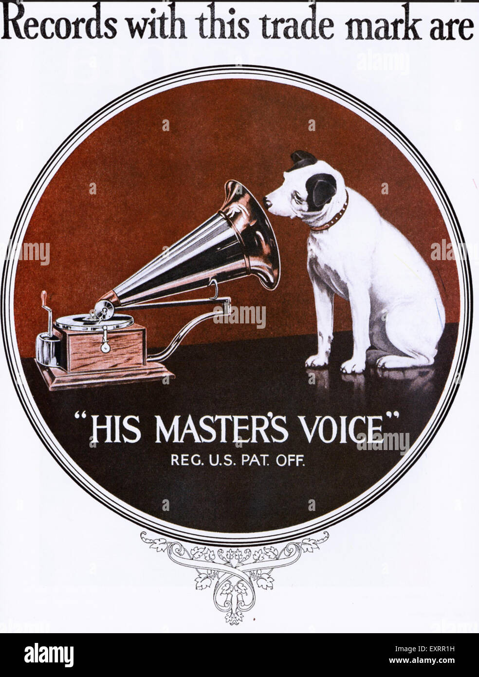 1920 USA HMV (la voix de son maître) Magazine Advert Banque D'Images