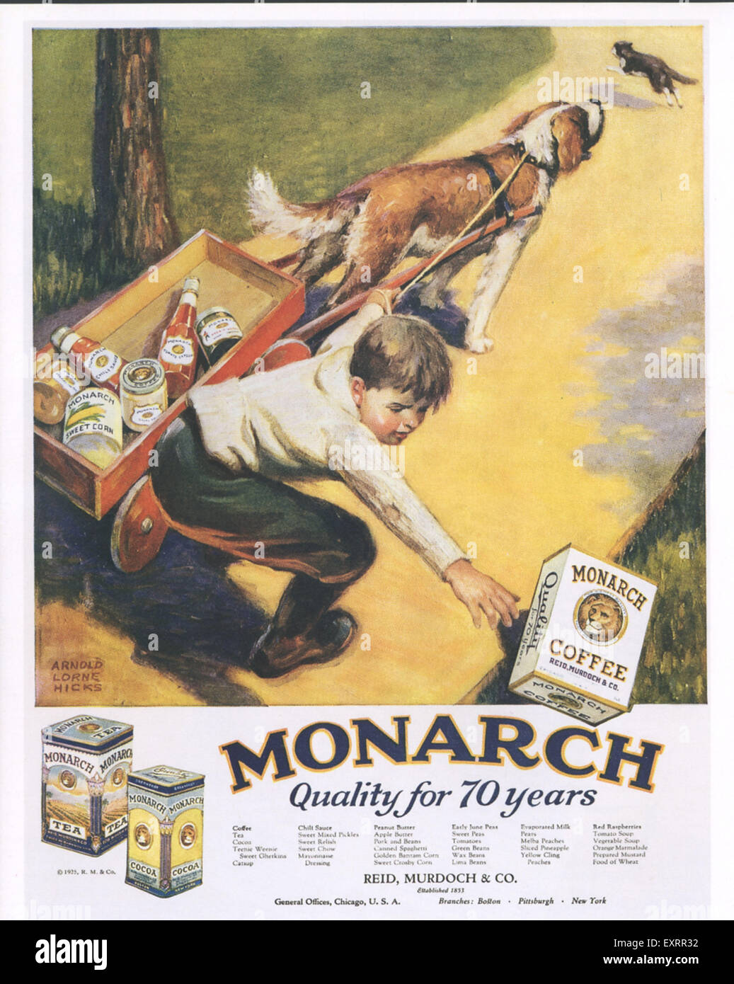 1920 USA Magazine Monarque Annonce Banque D'Images