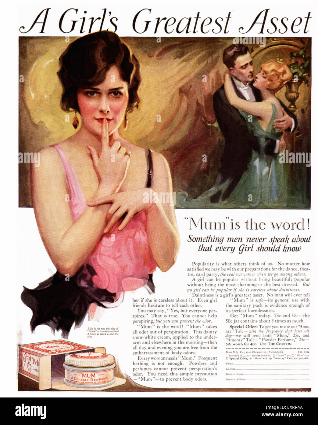 1920 USA Magazine Maman Annonce Banque D'Images