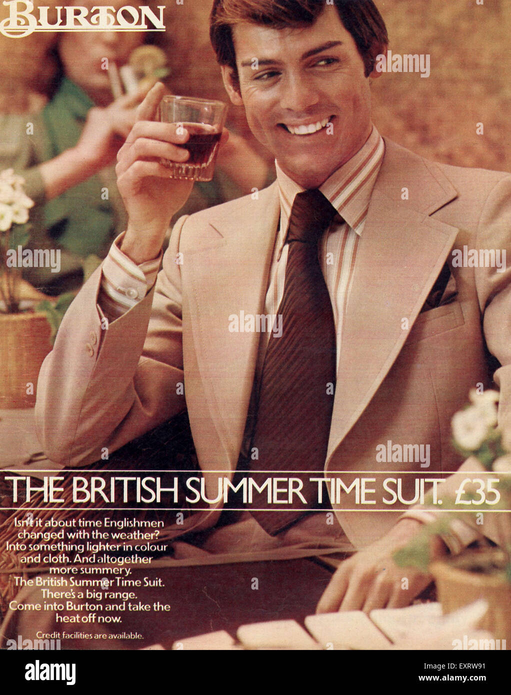 1970 UK magazine Burton Annonce Banque D'Images