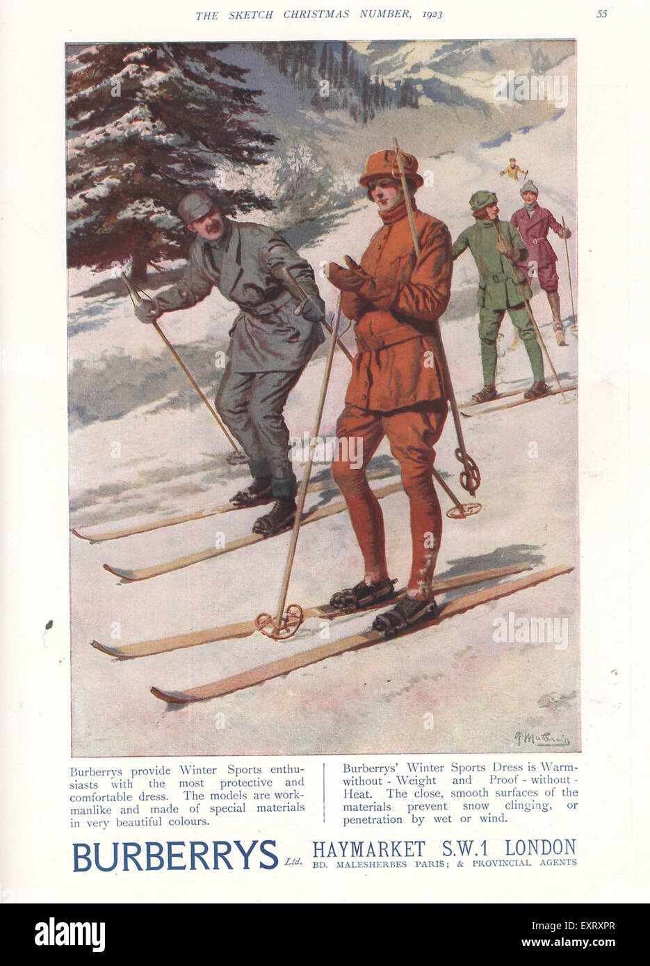 1920 UK Burberrys Annonce magazine Banque D'Images