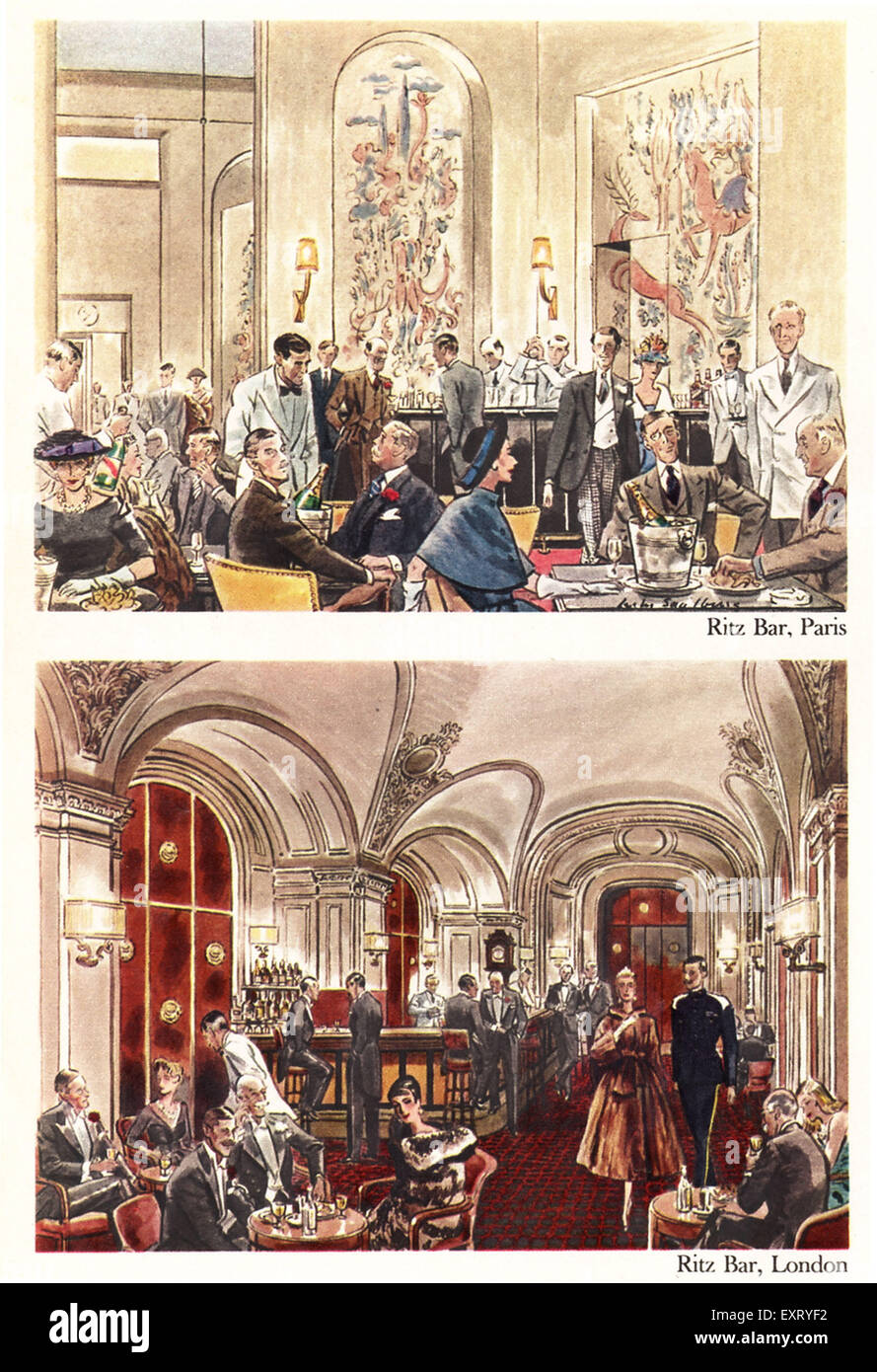 1950 UK Ritz Bar le plateau du magasin Banque D'Images