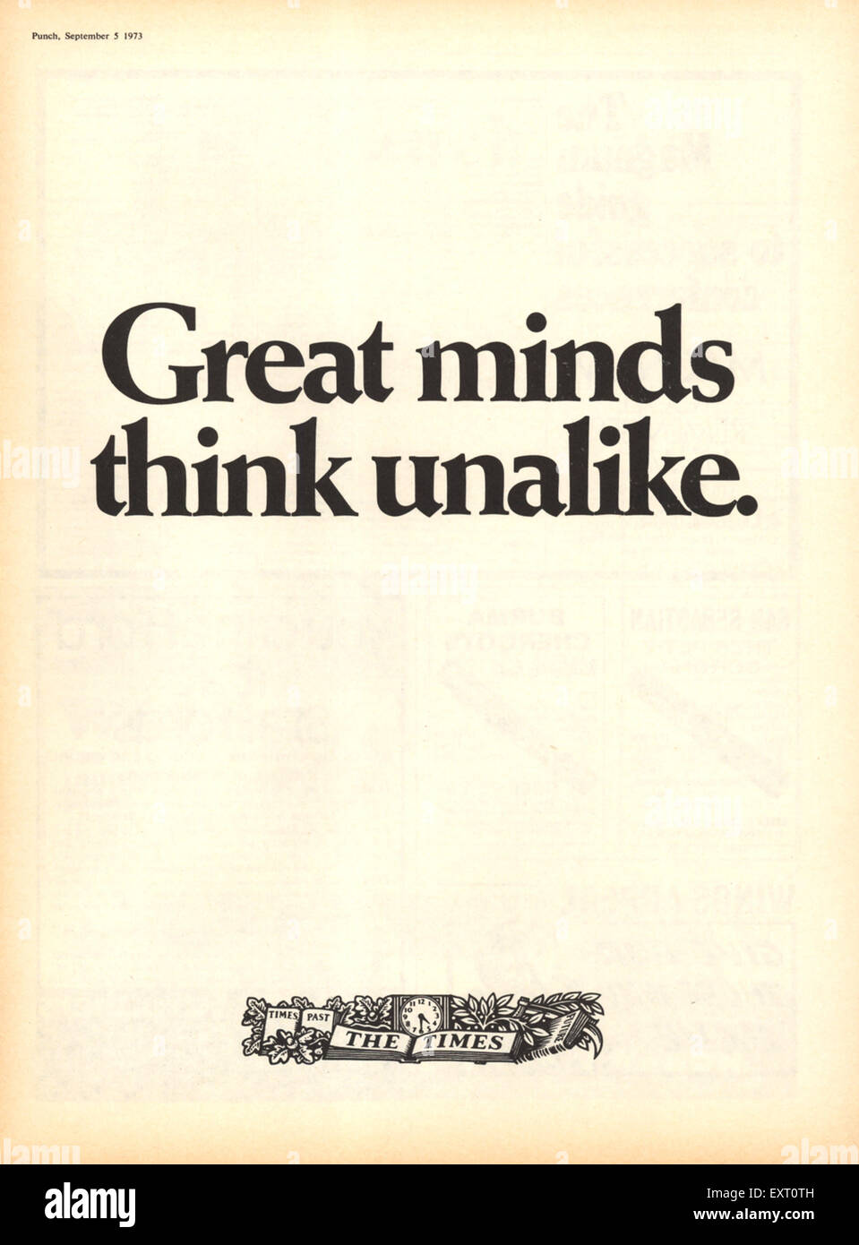 1970 UK le Times Magazine Advert Banque D'Images