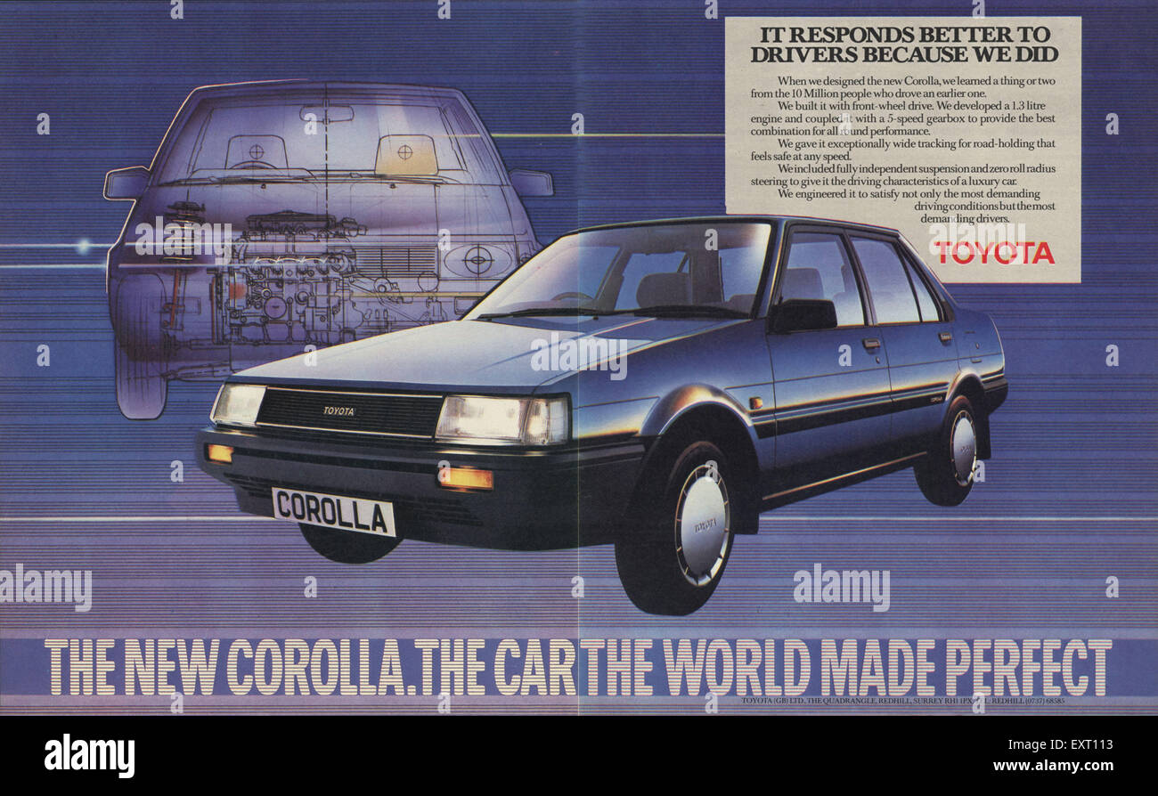 1980 Toyota Corolla annonce Magazine UK Photo Stock - Alamy