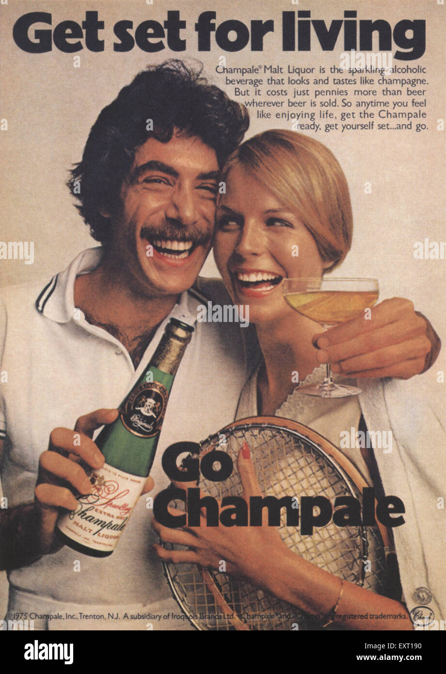 1970 USA Magazine annonce Champale Banque D'Images