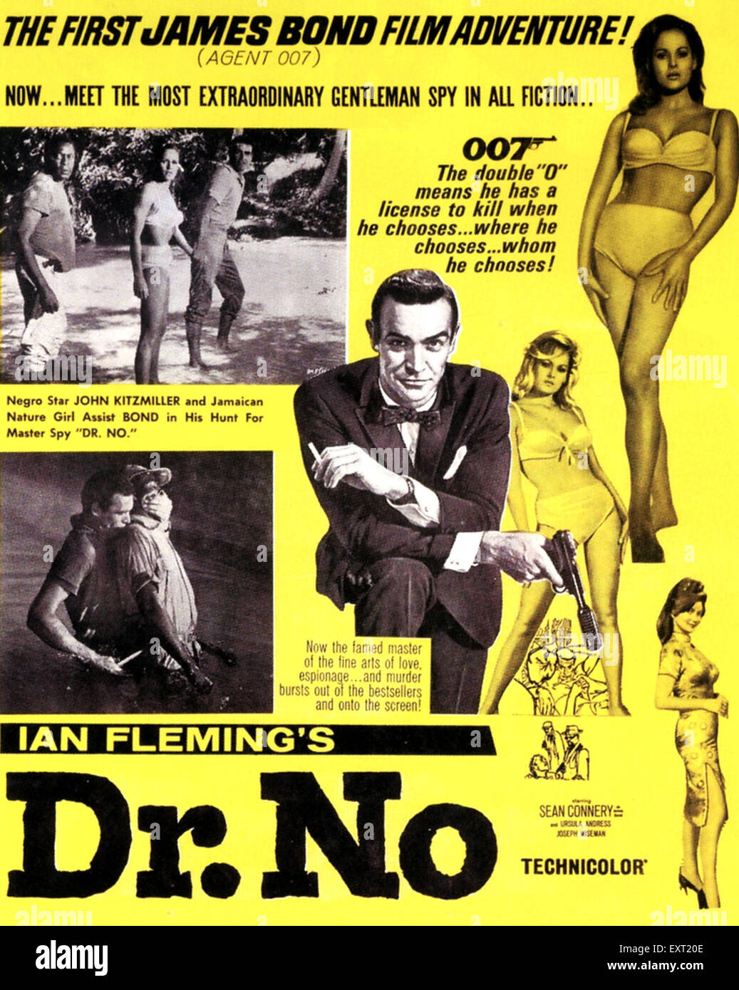 1960 USA Dr. No James Bond affiche de film Banque D'Images
