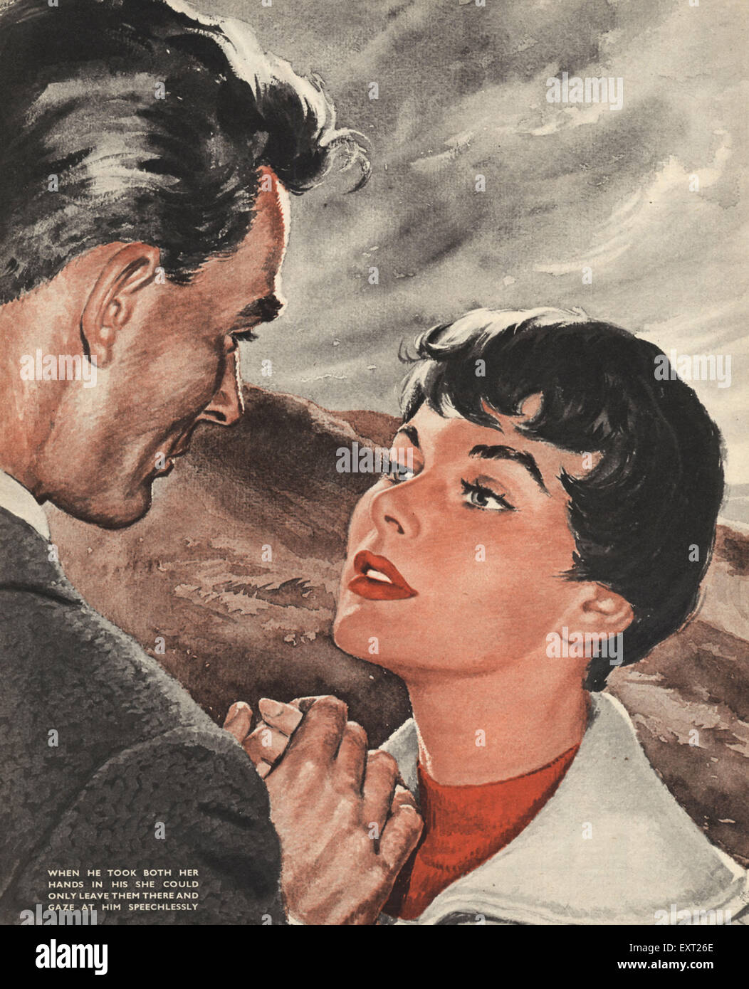 1950 UK Magazine Romance Plate Banque D'Images