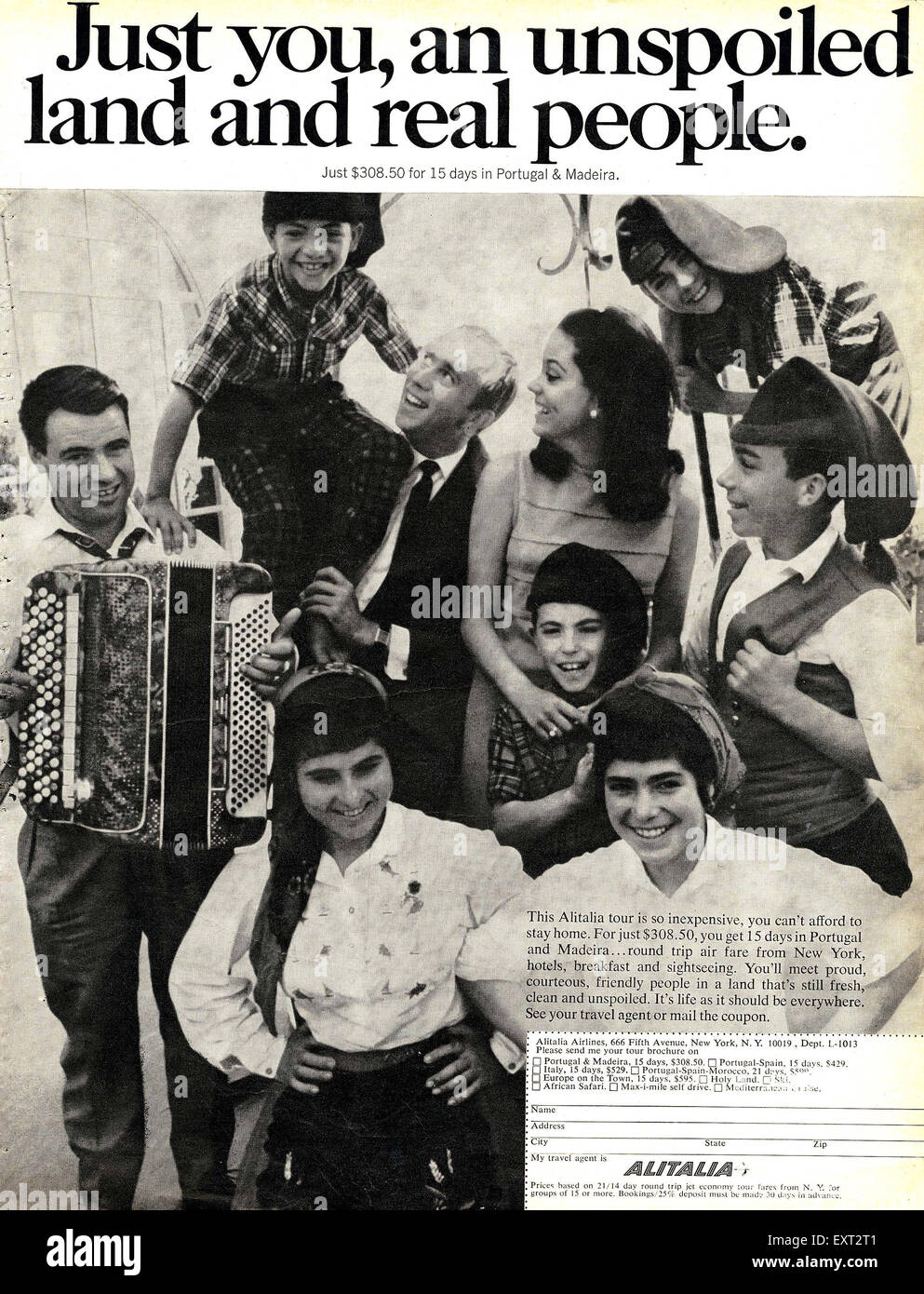 1960 USA Magazine Alitalia Annonce Banque D'Images