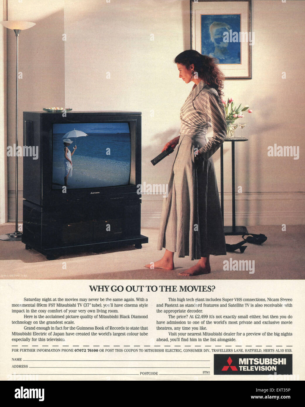 1980 Mitsubishi annonce Magazine UK Banque D'Images