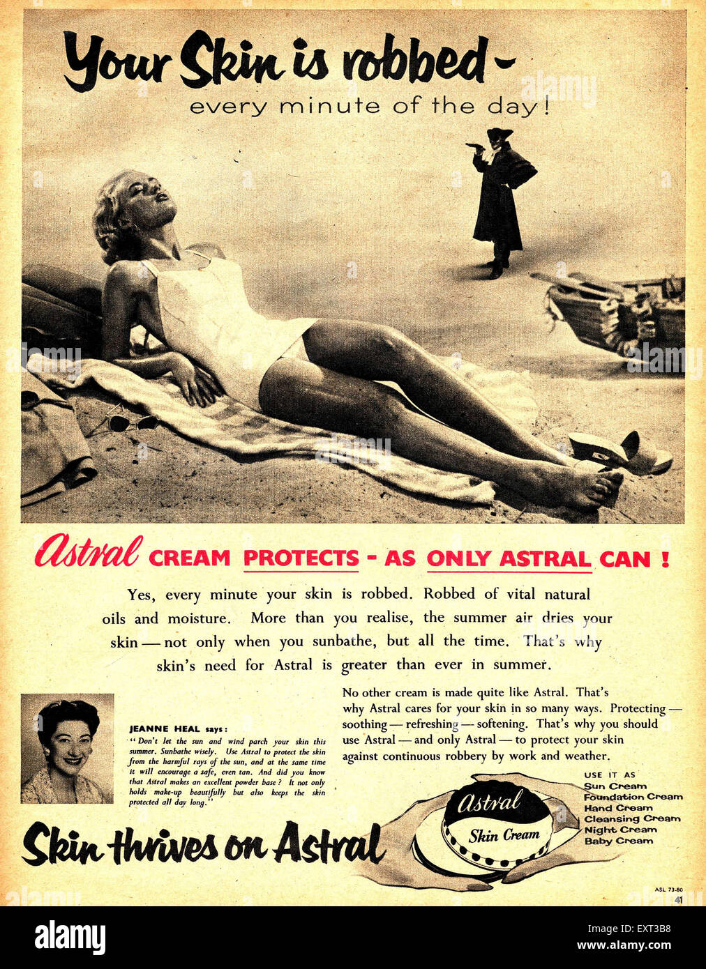 1950 UK Magazine Astral Annonce Banque D'Images