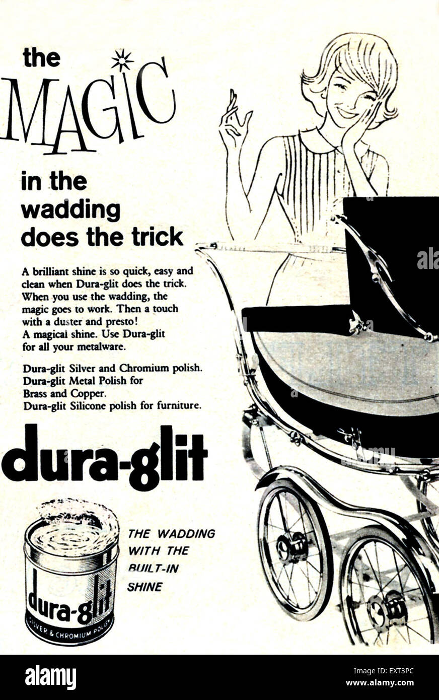 1960 UK Dura-glit Annonce magazine Banque D'Images