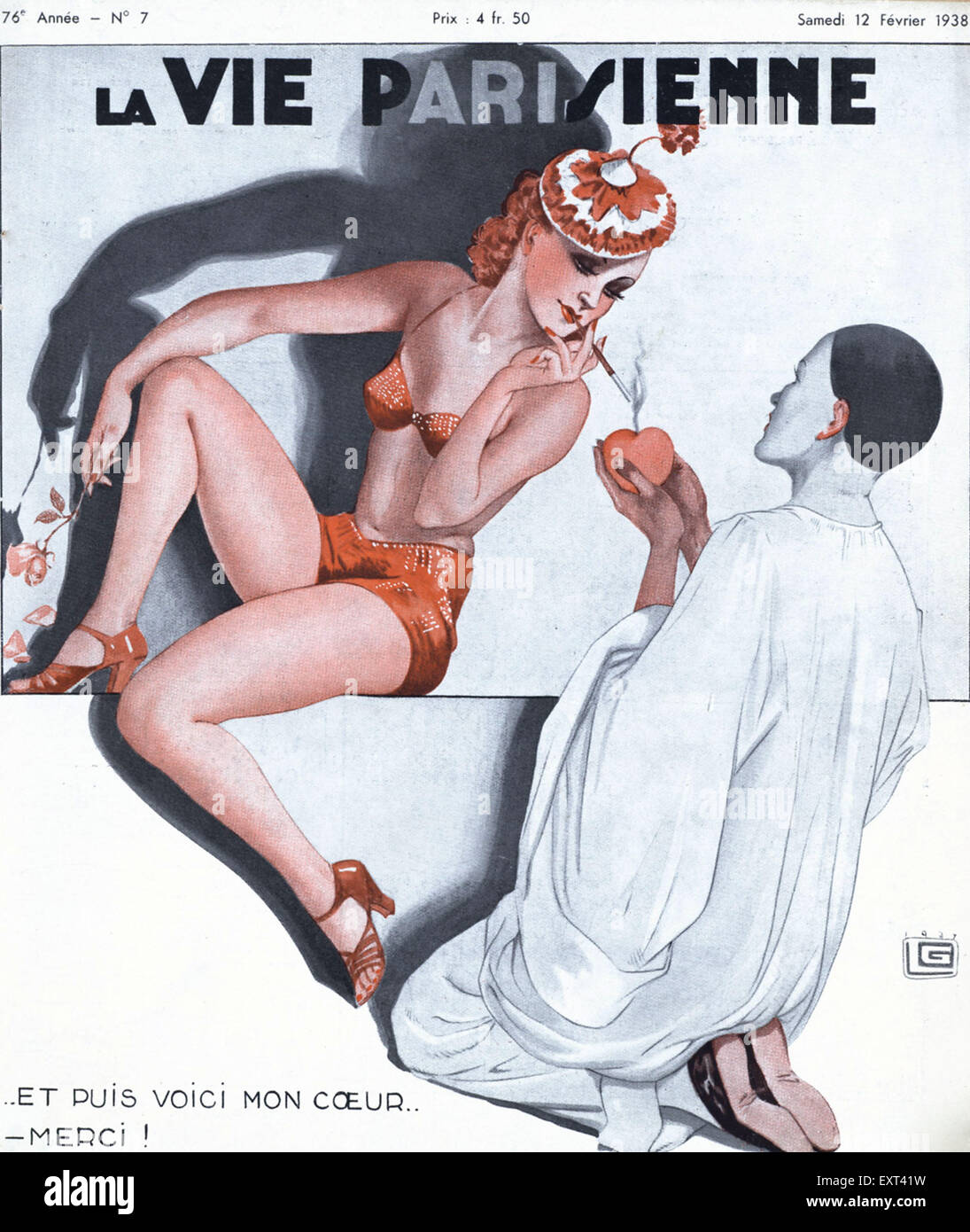 1930 France La Vie Parisienne Magazine Cover Banque D'Images