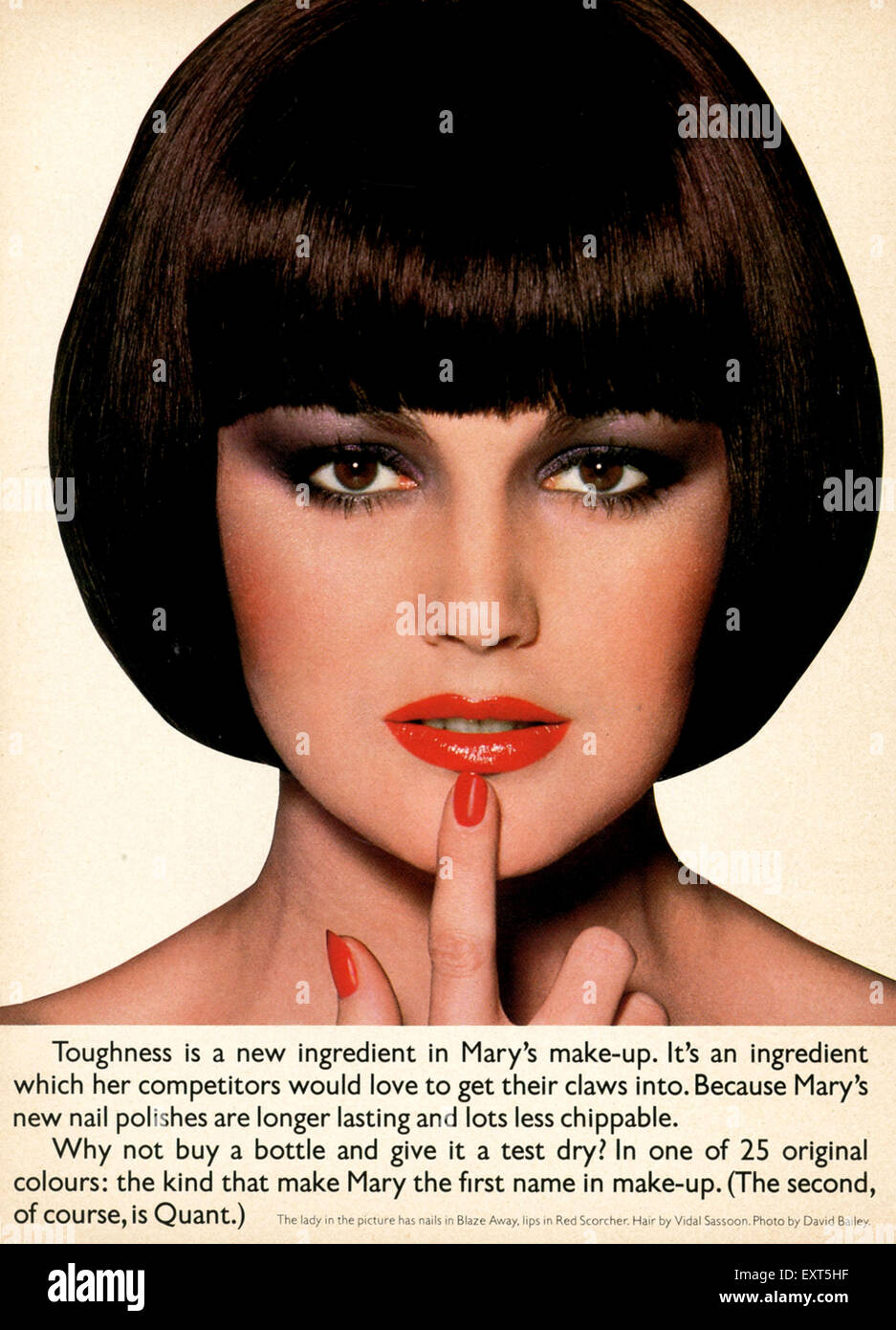 1970 UK Magazine annonce Mary Quant Banque D'Images