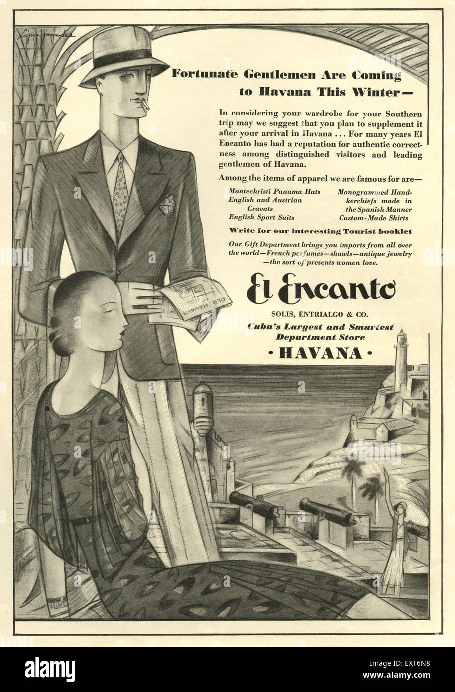 1930 USA El Encanto Department Store Magazine Advert Banque D'Images