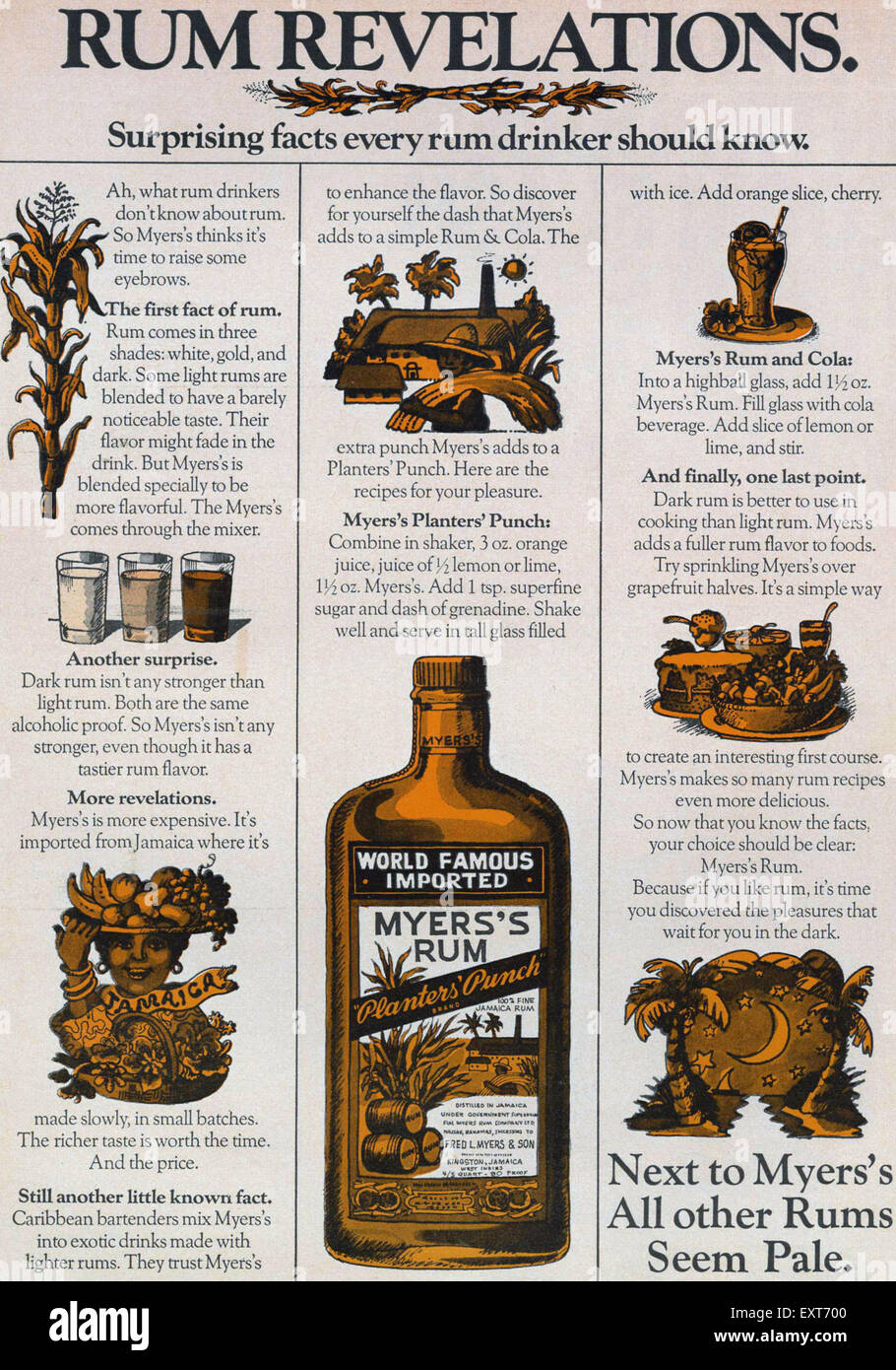 USA Myers's Magazine Advert Banque D'Images