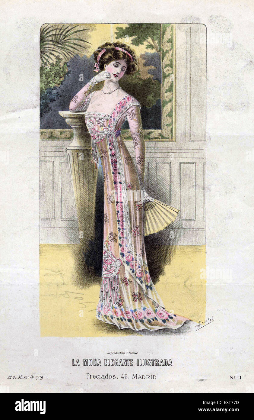 Années 1900 Espagne Plaque Revue de mode Banque D'Images