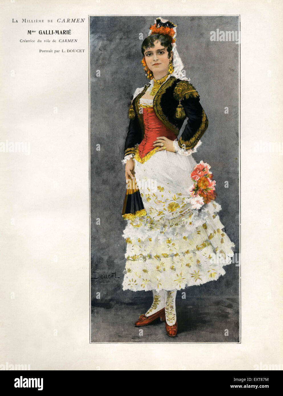 1880 France Scène de Carmen l'Opéra Plaque Magazine Banque D'Images