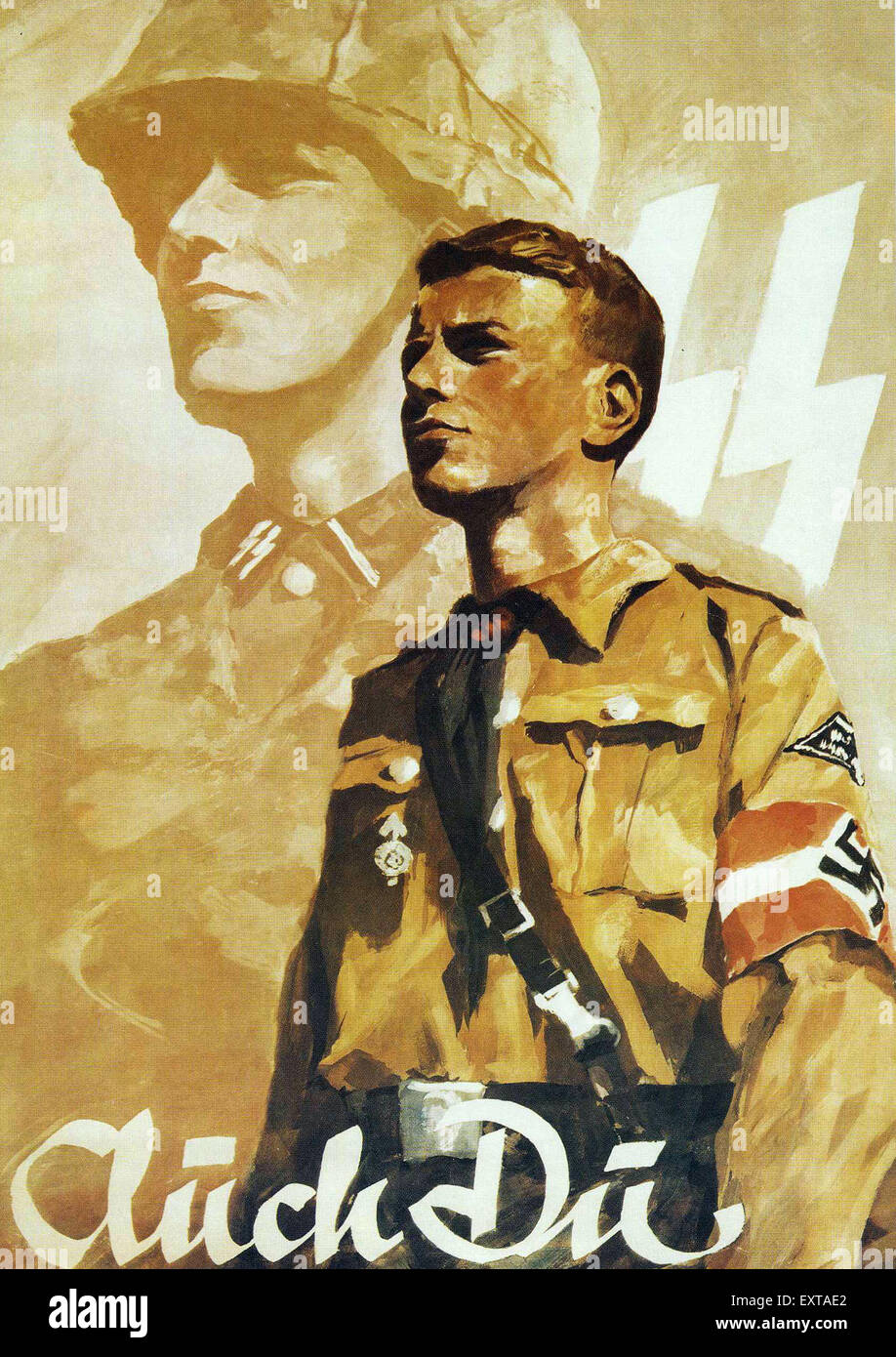 1940 Allemagne Hitler Affiche jeunesse Banque D'Images